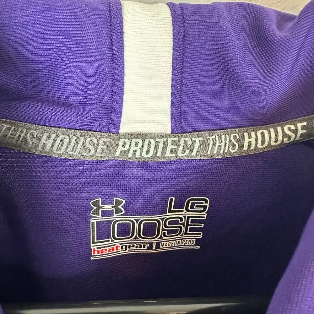 Under Armour Mens Loose Heatgear Minnesota State Short Sleeve Purple Polo Large